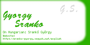 gyorgy sranko business card